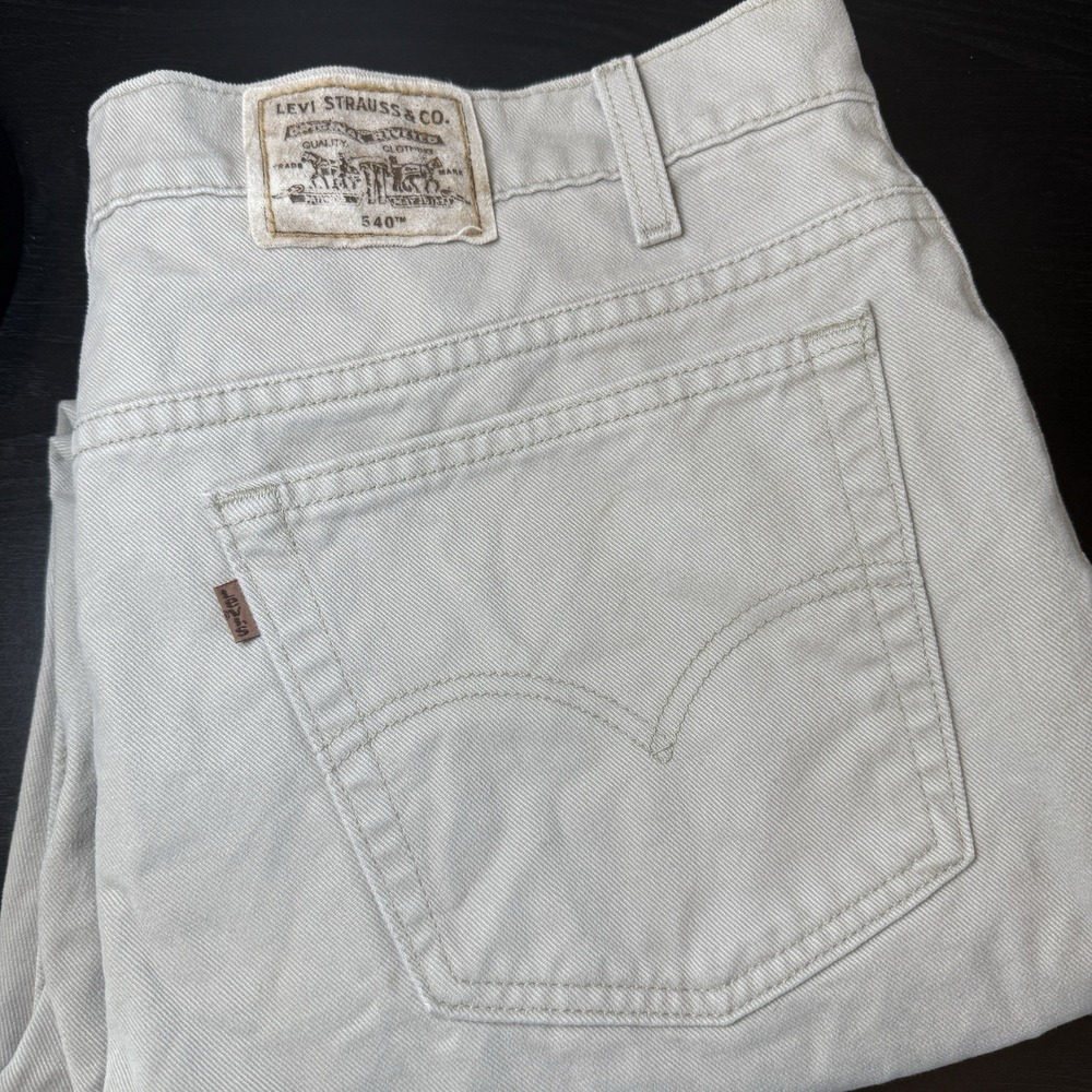 Vintage Levis 540 Jeans Mens 42x30 (fits 40x30.5) Tan Khaki Brown Tab 90s Denim